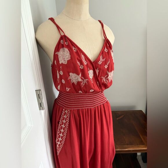 DEX Spaghetti Strap Embroidered Jumpsuit Size S - Picture 3 of 14